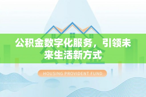 阜宁公积金数字化服务，引领未来生活新方式