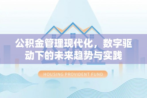 阜宁公积金管理现代化，数字驱动下的未来趋势与实践