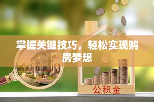 阜宁掌握关键技巧，轻松实现购房梦想