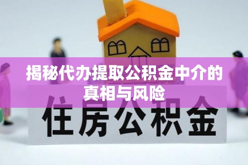 阜宁揭秘代办提取公积金中介的真相与风险