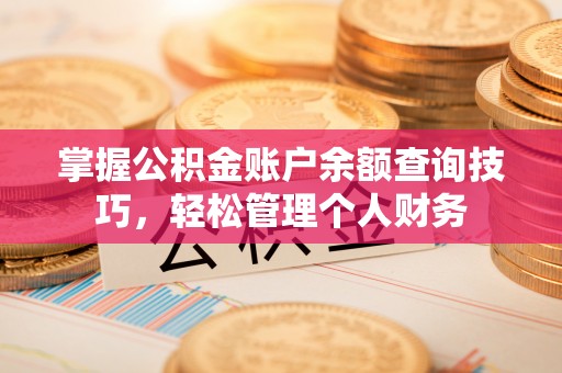 阜宁掌握公积金账户余额查询技巧，轻松管理个人财务