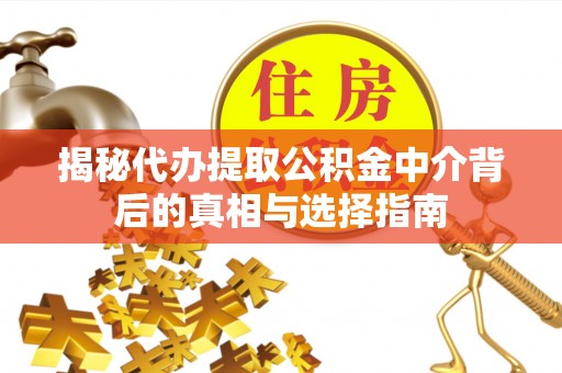 阜宁揭秘代办提取公积金中介背后的真相与选择指南